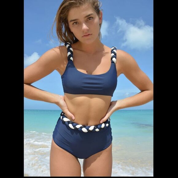 PAPER LONDON SUNSHINE BIKINI TOP/ HELENA BIKINI BOTTOMS IN BRAIDHEART - Picture 1 of 12